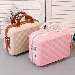 Cosmetic Organizer Storage Bags 14in Case Luggage Travel Portable Carrying Suitcase for Makeup Large Capacity Bag with Coded Lock Q41 Y2302