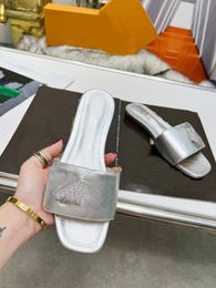 Top designer women's slippers sandals slippers summer fashion wide flat bottom flip flop, box size 35-43