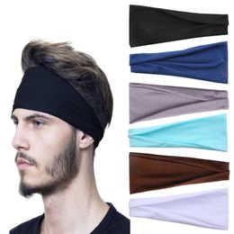 Men's sports headband yoga headband women's wide brim solid color cotton cloth sweat-absorbing headband hair accessories