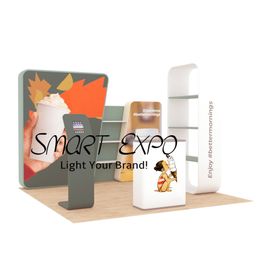 Professional Typical 10 X 10 Advertising Display Trade Show Booth with Display Shelves and Custom Branding Printing