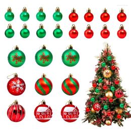 Party Decoration Christmas Ball Pendant Plated Painted Tree Ornaments Set Shatterproof Hanging Baubles With Gold