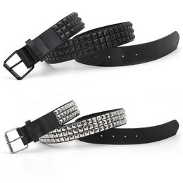 Belts Pyramid Fashion Rivet Belt Men Women's Studded Belt Punk Rock With Pin Buckle Belt Waistband Z0223