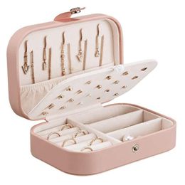 Jewelry Boxes Portable Jewelry Box Jewelry Organizer Display Travel Jewelry Case Boxes Button Leather Storage Zipper Jewelers Joyero 230225