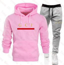 Men's Pants Designer Tracksuits Women 2 Piece Outfits Fashion Sweatsuit Casual Long Sleeve Pullover Black Hoodie Sweater Top and Joggers SetS-2XL