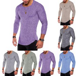 Men's T Shirts Fashion Men's Slim Fit V Neck Long Sleeve Muscle Tee T-shirt Casual Tops