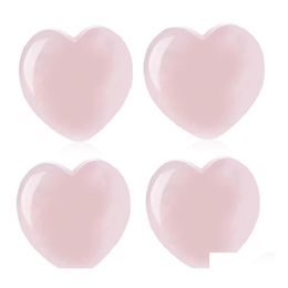 car dvr Stone Heart Shaped Natural Rose Quartz Gemstone Crystal Healing Chakra Reiki Craft Fun Toys 20X6Mm Drop Delivery Jewelry Dhlvi