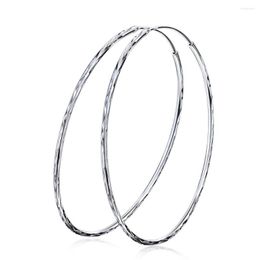 Hoop Earrings Exaggerated Jewelry S925 Sterling Silver Big Circle Korean Diamond Car Flower Ear For Women