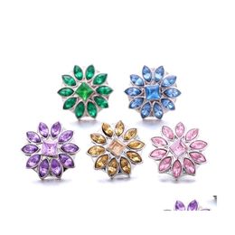 car dvr Clasps Hooks Bright Rhinestone Fastener 18Mm Snap Button Flower Clasp Metal Charms For Snaps Jewellery Findings Suppliers Snapper Dr Dhuve