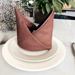 Table Napkin 6PCS 45x45CM Home Dinner Cloth Simple Pure Color Cotton Thick Section Restaurant El Wedding Brown White 5 Choices