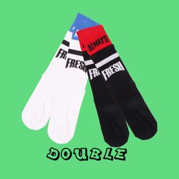 Men's Socks Double Pairs Popular Hiphop Street Color Matching Man two SOCKS Double Rib Skateboard False Two Layers Women Stockings Z0227