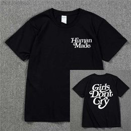 Mens T-Shirts Girls Dont Cry Human Unisex T-shirt Men Cotton Best Quality Black White Letter Printing Casual Hip Hop Tshirts Harajuku Tops t