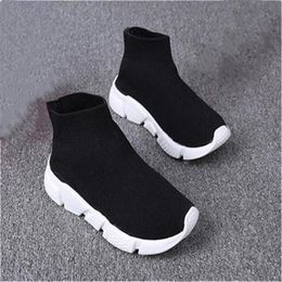 Fashion kids shoes toddler baby sneakers boots designer children running shoe boy girls knitted athletic socks shoes