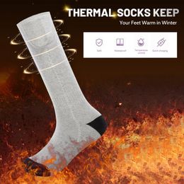 Sports Socks Men Women Thermal Electric Heating Warm Stretchable Soft Skiing Cycling Winter Breathable Adult