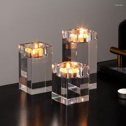 Candle Holders European Luxury Glass Candlestick Decoration Living Room Household Romantic Candlelight Dinner Props Home