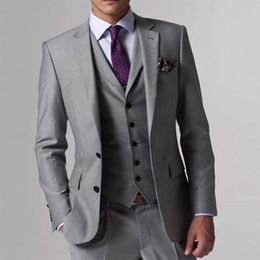 Men's Suits Blazers Grey Wedding Suits For Men With 3 Piece Suits Custom Made Suits Groom Suit Men Grey Custom Tailor Made Suits Slim Wedding Tuxedo 230227