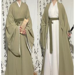 Ethnic Clothing Large Size Hanfu Dress Women Chinese Traditional Set Female Cosplay Costume Green White