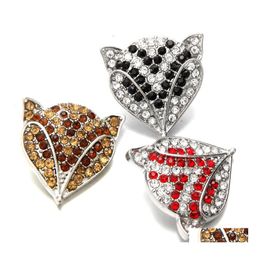 car dvr Other Snap Button Jewelry Component Rhinestone Animal Head 18Mm Metal Snaps Buttons Fit Bracelet Bangle Noosa N0054 Drop Delivery Fi Dhw3Y