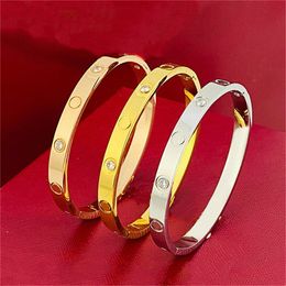 Gold Bangle Bracelet Love Gold Bracelet Designer 6mm trend Bangles Charm Diamond firendship Bracelets Stainless Steel Silver Bangle Luxurious Jewellery