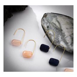 car dvr Dangle Chandelier Bohemia Turquoise Rose Pink Quartz Lapis Lazi Stone Gold Earrings For Women Party Travel Jewellery Drop Delivery Dhi5Y