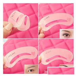 Eyebrow Tools Stencils New Fashion Reusable Stencil Pencil For Eyebrows Enhancer Ding Guide Card Brow Template Diy Make Up Drop De Dhotm