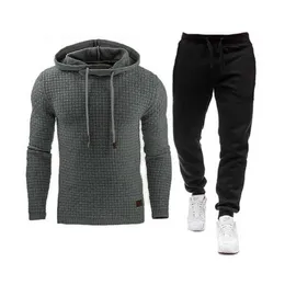 Men's Hoodies & Sweatshirts 2023 Tracksuit Men Brand Male Solid Hooded Sweatshirt Pants Set Mens Hoodie Sweat Suit Casual Sportswear S-5XL