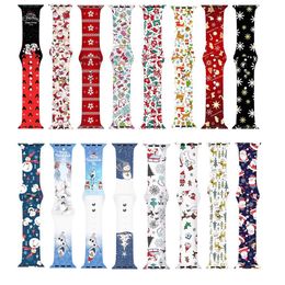 For Apple Watch Strap Fashion strap 38 mm 40 mm 41 mm 42 mm 44 mm 45 mm Watch series print Christmas new printed silicone strap