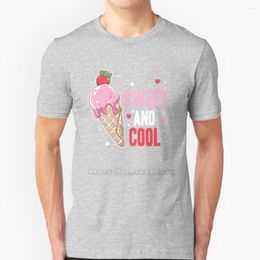 Men's T Shirts Icecream And Strawberry Flavor Cute Food Dessert Sleeve Short Shirt Streetswear Harajuku Summer High Quality T-Shirt Tops