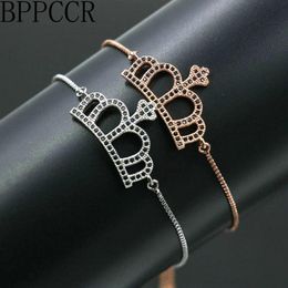 Link Bracelets Micro Pave Shiny Zircon Hollow Crown Chain Charm Adjustable Women Lovers Hombre Mujer Reiki Chakra Pulseira