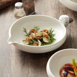 Bowls Ceramic Noodle Ramen Bowl Cute Animal Shape Fruit Salad Soup Basin Home Kitchen Tableware Cooking Plate Snack Dessert