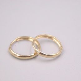 Hoop Earrings Real Pure 18K Yellow Gold Special Glossy Round Circle 2g For Men Woman Lucky Gift