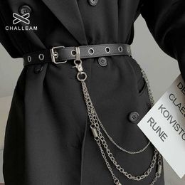 Belts Pants chain women's belt butterfly pin metal pants belt key chain punk hip hop waist chain pants belt jeans belt for men 421 Z0223