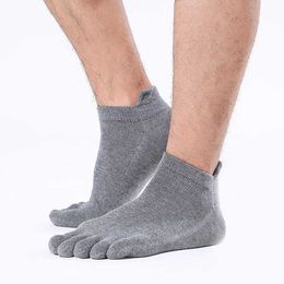 Men's Socks Socks Solid White Black Gray Men Cotton Toe Socks Bamboo Fiber High Quality Male Summer Winter Five 5 Finger Business Sock Sox Z0227