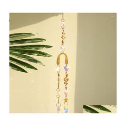 car dvr Garden Decorations Snake With Moon Suncatcher Crystal Rainbow Sun Catcher Window Prism Ornaments Decoration Witchy Catchers Drop Del Dhyrw