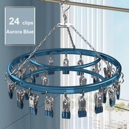 Hangers Racks Windproof Aluminum Alloy Socks Rack Dryer Underwear Hanger Closet Organizer Balcony Sock Shelf Storage High Quality 230227