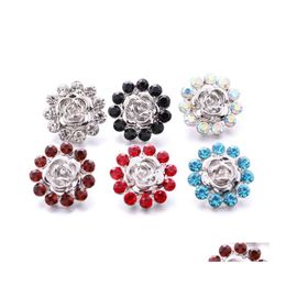 car dvr Clasps Hooks Rhinestone Gadget 18Mm Snap Button Clasp Flower Charms For Snaps Diy Jewelry Findings Suppliers Gift Drop Delivery Com Dhk0U