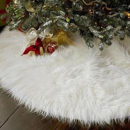 Christmas Decorations 78cm Tree Skirt Pure White Plush Mat Merry For Year Ornament