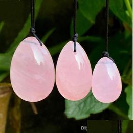 Massage Stones Rocks Natural Rose Quartz Crystal Eggs Yoni Egg Vaginal Balls For Women Health Care Kegel Exercise Masr Drop Delive Dhawo