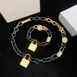 Fine Padlock Pendant Necklaces for Women Black Gold Replacement Big Bracelets Female Calm Temperament Jewellery