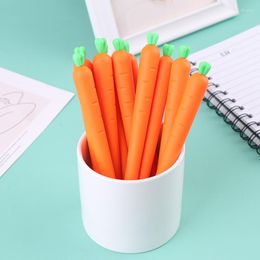 10pcs 0.5mm Gel Pen Black Ink Roller Marker Pen( Cute Carrot Styling) Pens Stationary Supplies Wholesale