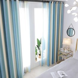 Curtain Modern Striped Voile Curtains For The Kitchen Living Room Bedroom Tulle Window Drapes