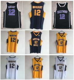 Ja Morant Jersey Navy Elite Murray State Racers NCAA College Basketball Jerseys Crestwood High School Knights Black White Blue Yellow Size S-XXL