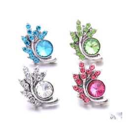 car dvr Other Rhinestone Rose Flower Snap Button Jewelry Components Sier 18Mm Metal Snaps Buttons Fit Bracelet Bangle Noosa B1 Drop Delivery Dhdx6