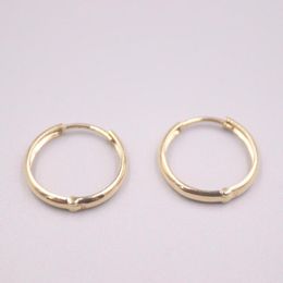 Hoop Earrings Solid Pure 18K Yellow Gold Women Smooth 1.8-2.2g 17 2.8mm