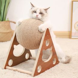 Cat Furniture Scratchers Toy Interactive Board Kitten Sisal Rope Ball Scratch Paws Pet Grinding Scratching s For Toys 230227