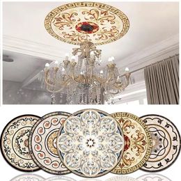 Wall Stickers Ceiling parquet stickers European-style living room bedroom decoration roof lamp wall self-adhesive wallpaper 230227