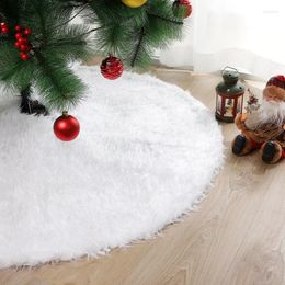 Christmas Decorations 1 Pc Plush Tree Skirt Pure White Long-haired Bottom Ornament Carpet Decor