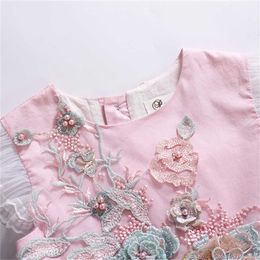 Girl's Dresses Christmas Children Kids Clothes Pink Princess Girls Summer Floral Party Wedding Birthday Dresses Size 3 4 5 6 8 10 12Y