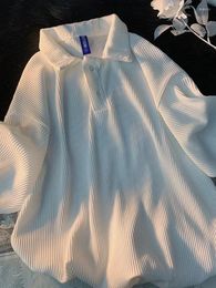 Men's T Shirts Gmiixder Oversize Thin Ice Silk Shirt Breathable Pit Striped Shortsleeve Knitted Top Unisex Cityboy Solid Men Women