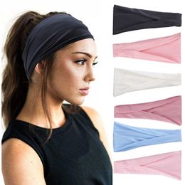 New sports headband for men and women's fitness sweat-absorbing headband for women's solid Colour Headbands ice yoga headband hairband