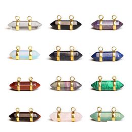 car dvr Pendant Necklaces Crystal Necklace Set Hexagonal Gemstone Shape Healing Chakra Pointed For Jewellery Making Charms Women Girl Drop Del Dhvyk
